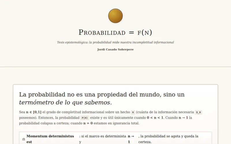 Probabilidad = f(n)